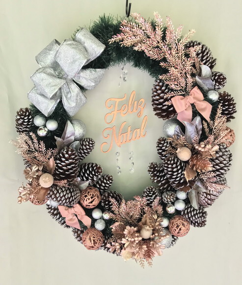 Guirlanda Natal-champagne Rose e Prata- Consulte Antes