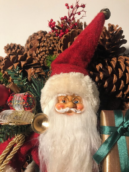 Guirlanda Natal-pinhas Naturais+papai Noel Grande- Consulte
