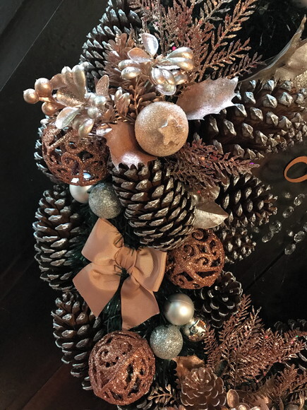 Guirlanda Natal-champagne Rose e Prata- Consulte Antes