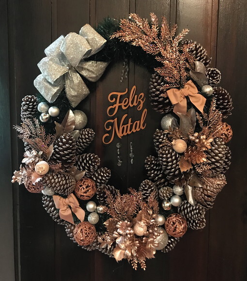 Guirlanda Natal-champagne Rose e Prata- Consulte Antes