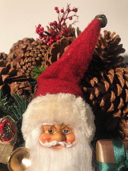 Guirlanda Natal-pinhas Naturais+papai Noel Grande- Consulte