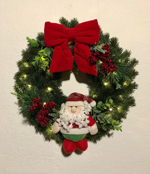 Guirlanda Natalina com Led e Papai Noel Ø40cm
