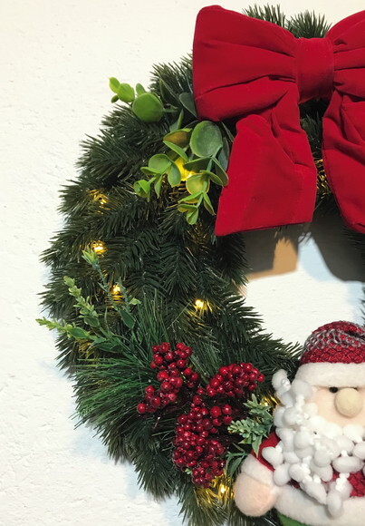 Guirlanda Natalina com Led e Papai Noel Ø40cm