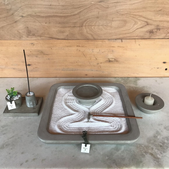 Jardim Zen Quadrado para Meditação com Areia ( 8 Itens)