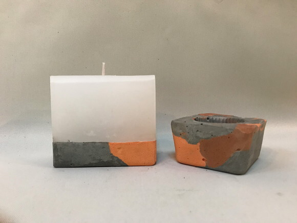 KIT 1 CACHEPÔ/PORTA VELA + 1 VELA - GÉRBERA