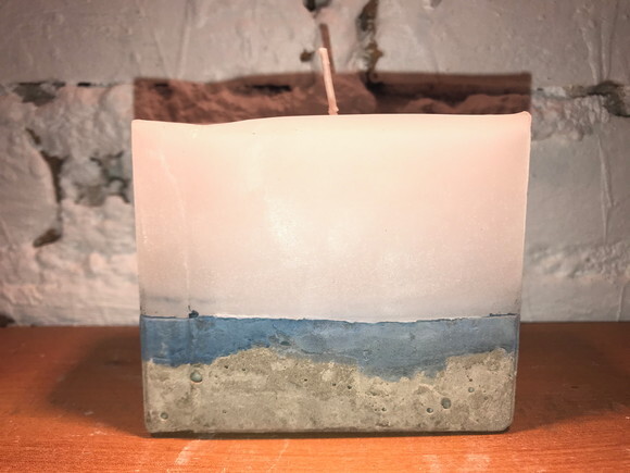 KIT 2 VELAS + 1 CACHEPÔ - HORTÊNSIA AZUL