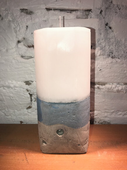 KIT 2 VELAS + 1 CACHEPÔ - HORTÊNSIA AZUL