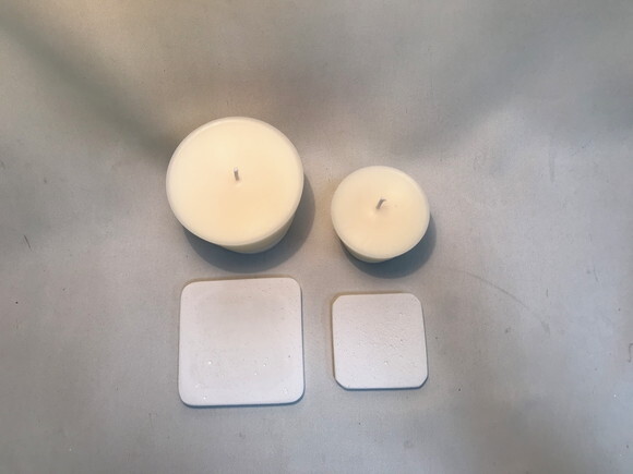 Kit Vela-cimento Branco/cera de Soja com Base
