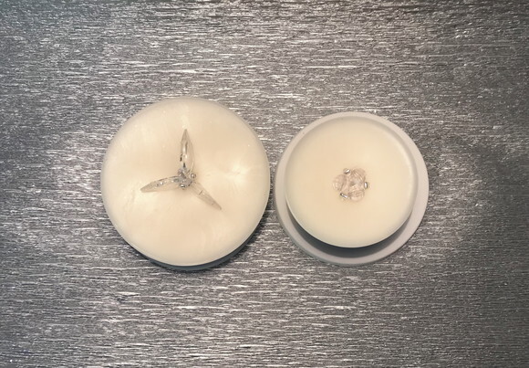 Kit Vela-cimento Branco/cera de Soja/decorada/folha de Prata
