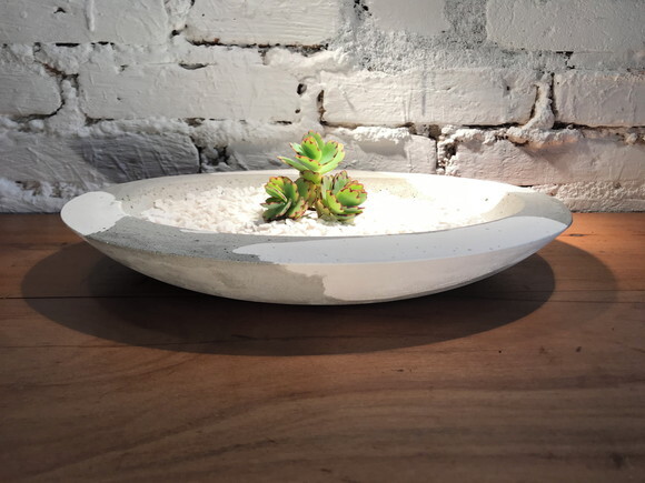 Peça Decorativa Oval Marmorizada -terrário/fruteira