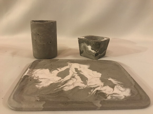 PORTA JÓIAS / PINCÉIS E MAQUIAGEM MARMORIZADO