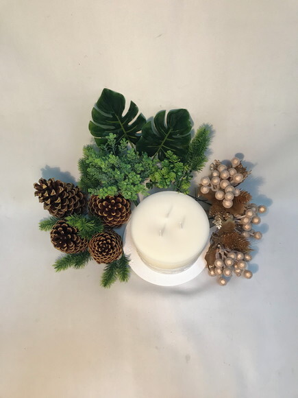 Vela Decorativa-cimento Branco/cera de Soja com Base