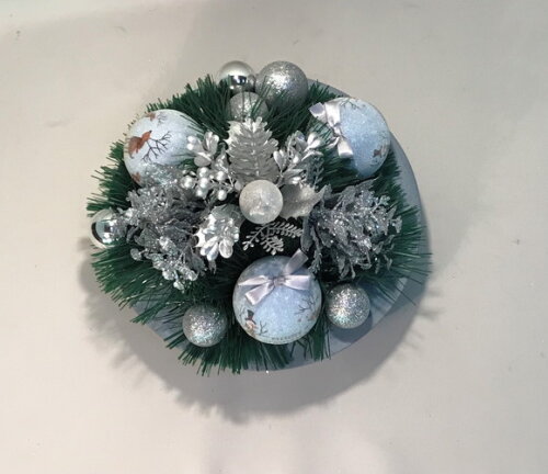Arranjo de Natal - Azul / Bowl de Cimento - Consulte