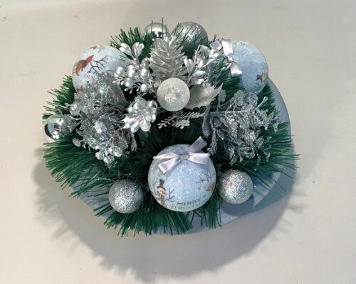 Arranjo de Natal - Azul / Bowl de Cimento - Consulte