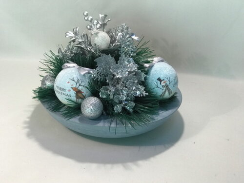 Arranjo de Natal - Azul / Bowl de Cimento - Consulte