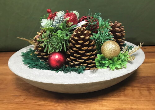 Arranjo de Natal + Centro de Mesa de Cimento - Consulte