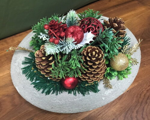 Arranjo de Natal + Centro de Mesa de Cimento - Consulte