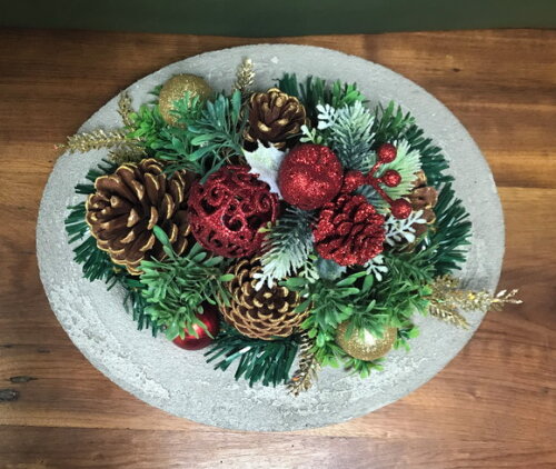 Arranjo de Natal + Centro de Mesa de Cimento - Consulte