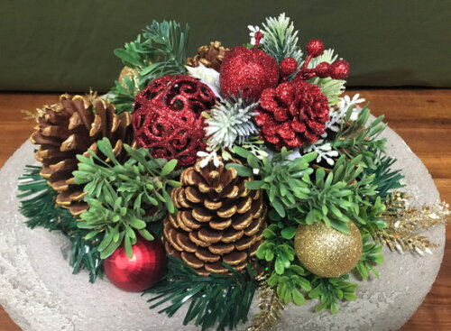 Arranjo de Natal + Centro de Mesa de Cimento - Consulte