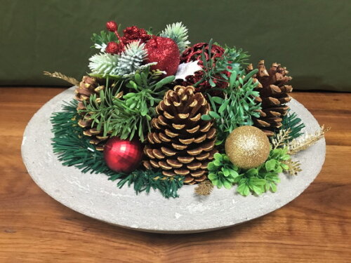 Arranjo de Natal + Centro de Mesa de Cimento - Consulte