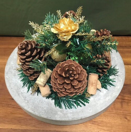 Arranjo de Natal + Centro de Mesa de Cimento-consulte