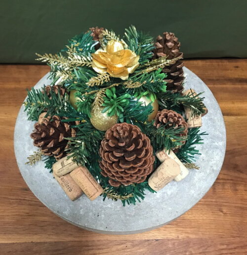 Arranjo de Natal + Centro de Mesa de Cimento-consulte