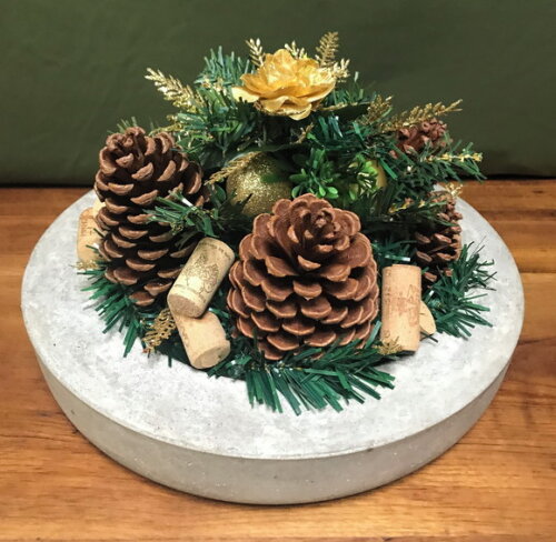 Arranjo de Natal + Centro de Mesa de Cimento-consulte