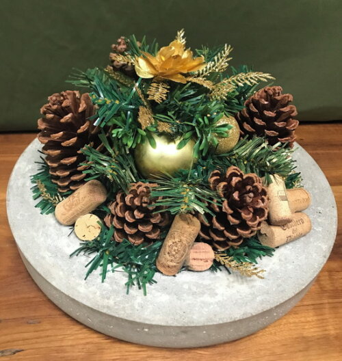 Arranjo de Natal + Centro de Mesa de Cimento-consulte