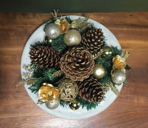 Arranjo de Natal + Centro de Mesa de Cimento-consulte