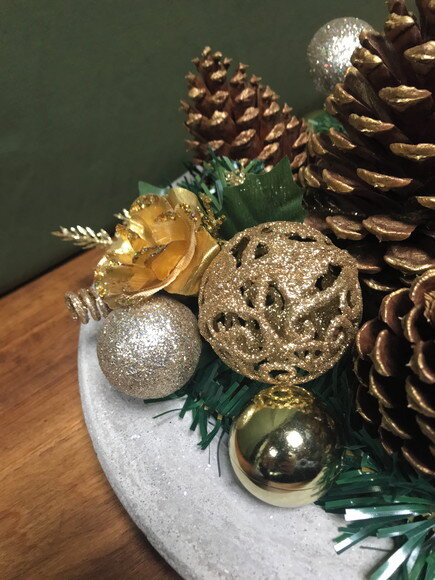 Arranjo de Natal + Centro de Mesa de Cimento-consulte