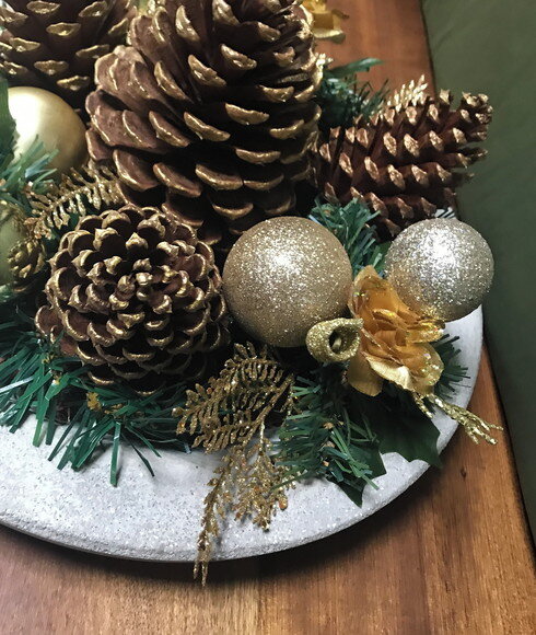 Arranjo de Natal + Centro de Mesa de Cimento-consulte
