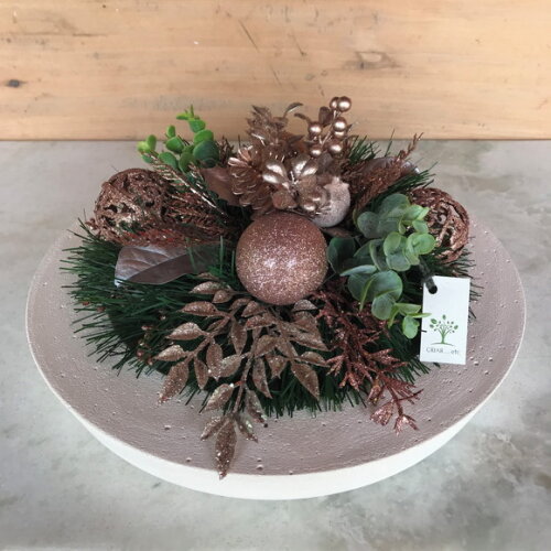 Arranjo de Natal Rose/peça Decorativa de Cimento Rosa Claro