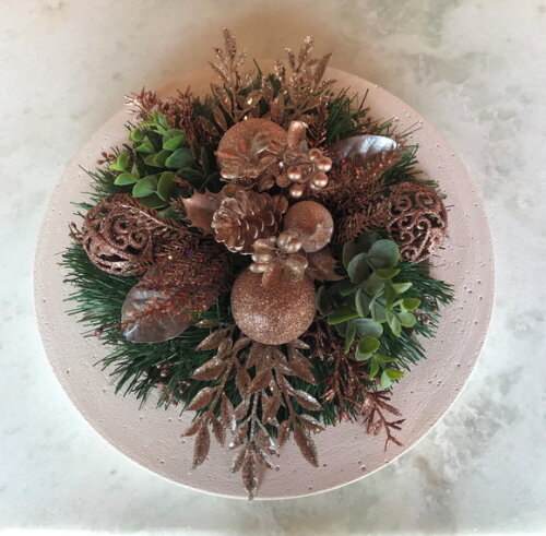 Arranjo de Natal Rose/peça Decorativa de Cimento Rosa Claro