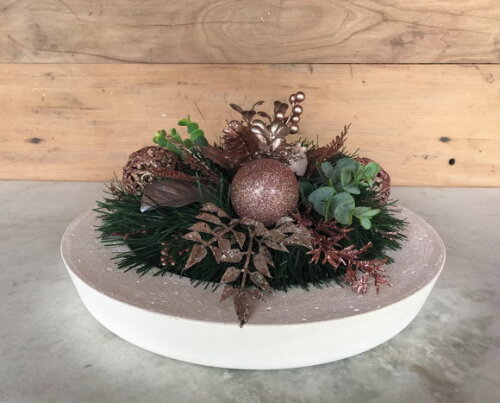 Arranjo de Natal Rose/peça Decorativa de Cimento Rosa Claro