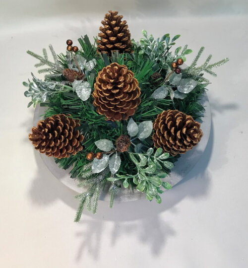 Arranjo de Natal-pinhas Naturais Peça de Cimento-consulte