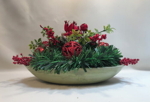 Arranjo de Natal-prato Oval Verde-consulte Disponibilidade