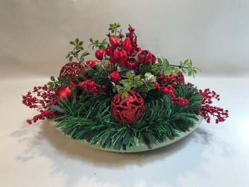 Arranjo de Natal-prato Oval Verde-consulte Disponibilidade