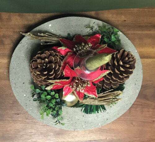 Arranjo de Natal/centro de Mesa de Cimento- Consulte