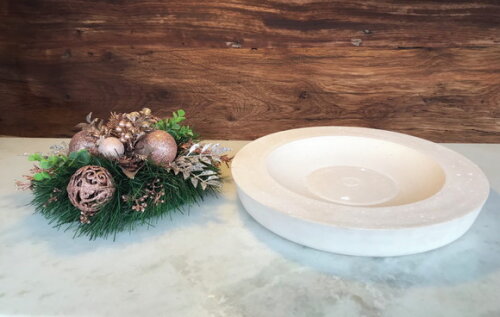 Arranjo/centro de Mesa Natal Nude Rosado / Base Ø35,4cm