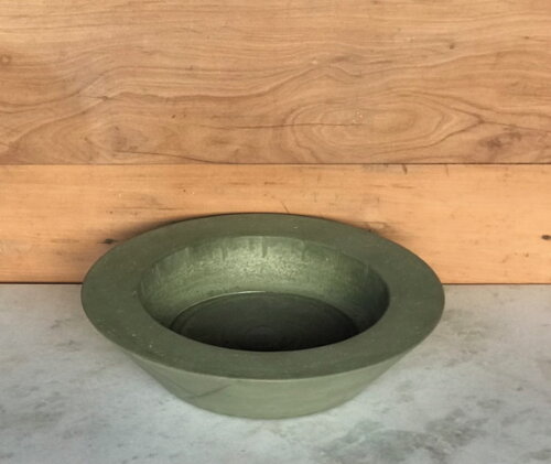 CENTRO DE MESA/TERRÁRIO/FRUTEIRA-CIMENTO VERDE Ø48CM