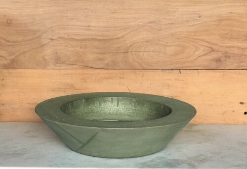CENTRO DE MESA/TERRÁRIO/FRUTEIRA-CIMENTO VERDE Ø48CM