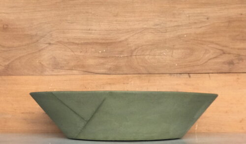 CENTRO DE MESA/TERRÁRIO/FRUTEIRA-CIMENTO VERDE Ø48CM
