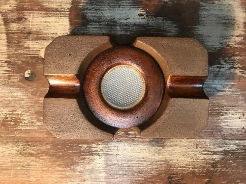 Cinzeiro Apreciadores de Charuto -3 Peças -bronze com Betume