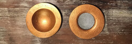 Cinzeiro Apreciadores de Charuto -3 Peças -bronze com Betume