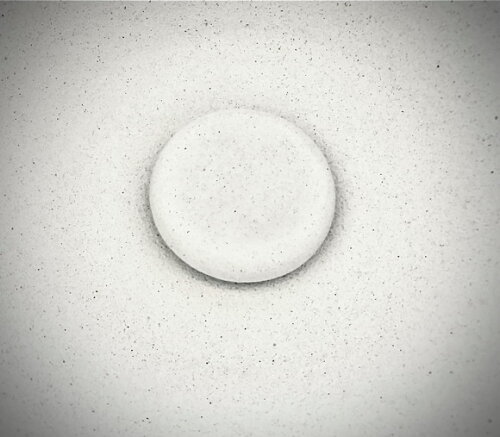 Cuba de Concreto Redonda Branca Ø 35 X 14cm com Válvula Oculta