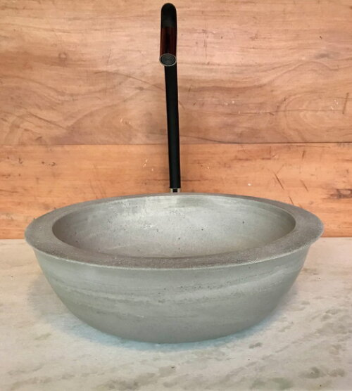 Cuba de Concreto Ø 35x10cm com Válvula Oculta- Sob Encomenda