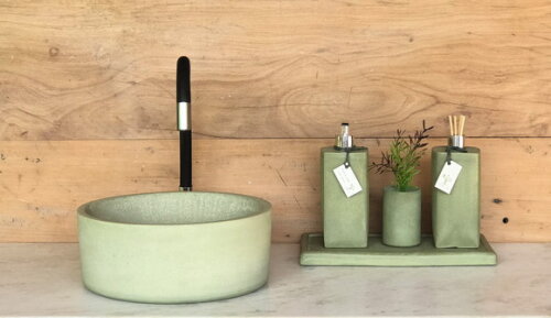 Cuba de Concreto Verde Ø 30cm C/válvula Oculta-sob Encomenda
