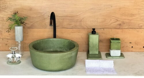 Cuba de Concreto Verde Oliva - Ø35cm