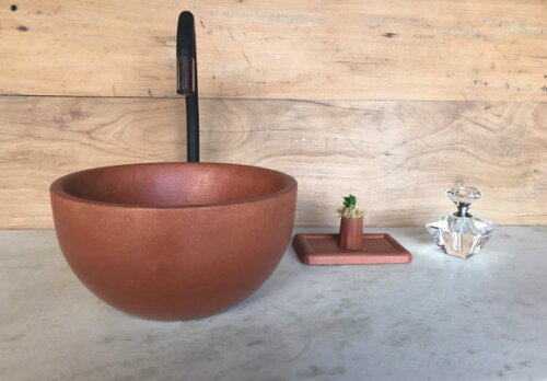 Cuba de Concretoø25cm-terra de Siena Naturalc/válvula Oculta