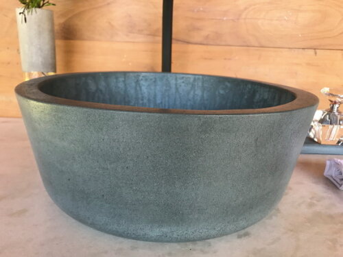 Cuba Ø 35cm de Concreto Azul Acinzentado com Válvula Oculta